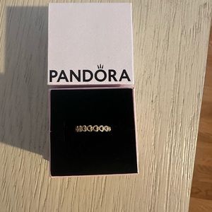 Pandora Gold Plated Band of Hearts Ring Size 5 or EU 50